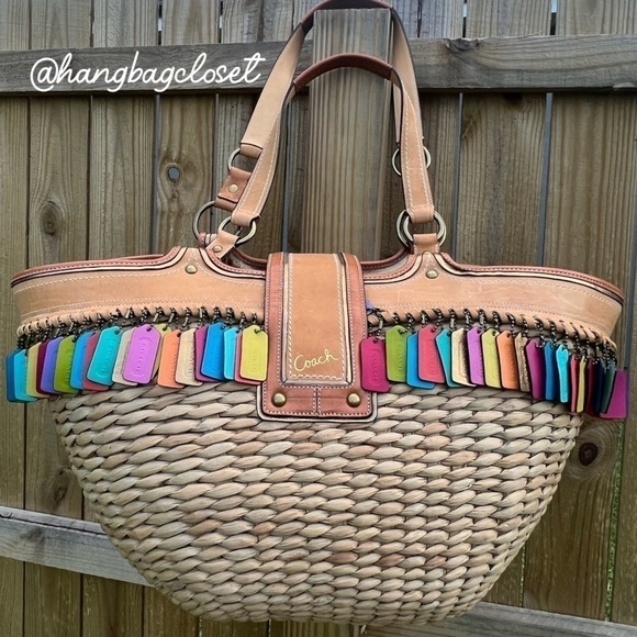 Coach Hangtag Lily Straw Legacy Basket Tote Bag Limited Edition 65th Ann… - Picture 3 of 14